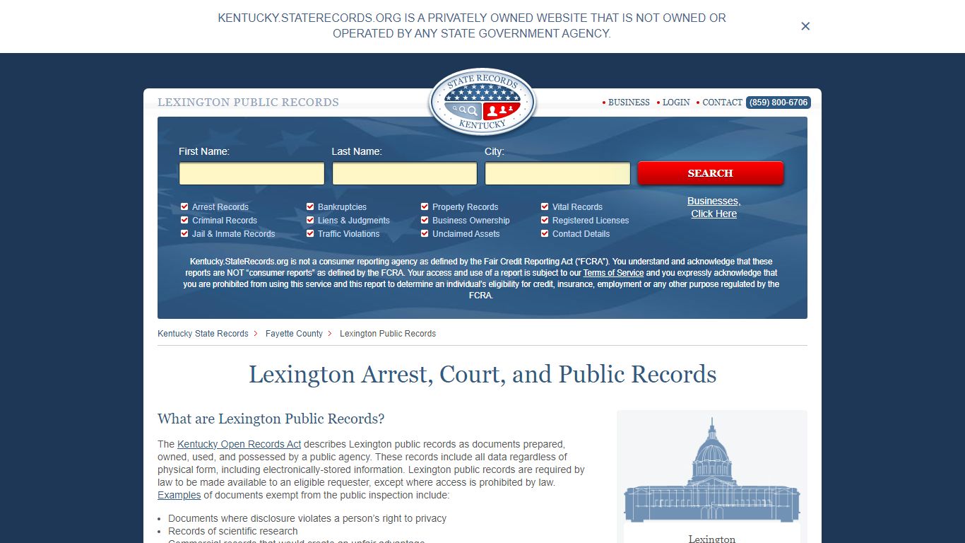 Lexington Arrest and Public Records | Kentucky.StateRecords.org